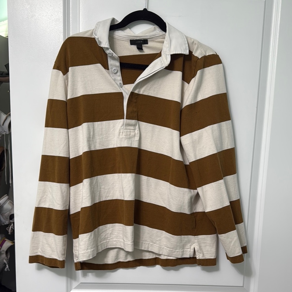 Mustard Yellow and White Rugby Shirt